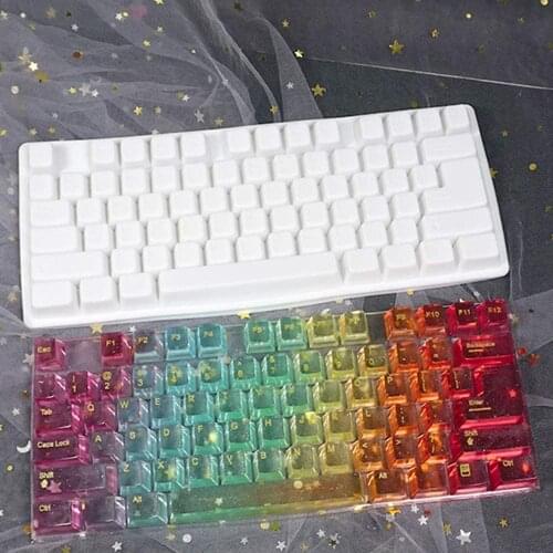 Resin Mold Mechanical Keyboard Silicone Epoxy Casting Mold for DIY Ice Cube Fondant Chocolate Jelly Candy Baking DIY Resin Craft