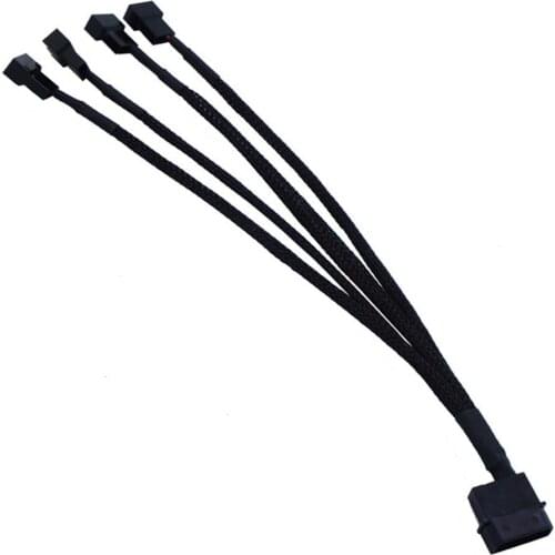 For PC Cooler Fan Cord IDE Molex 4Pin to 4 3/4Pin PC Cooling Fan Power Adapter Cable Extension Cord Computer Accessories 27cm