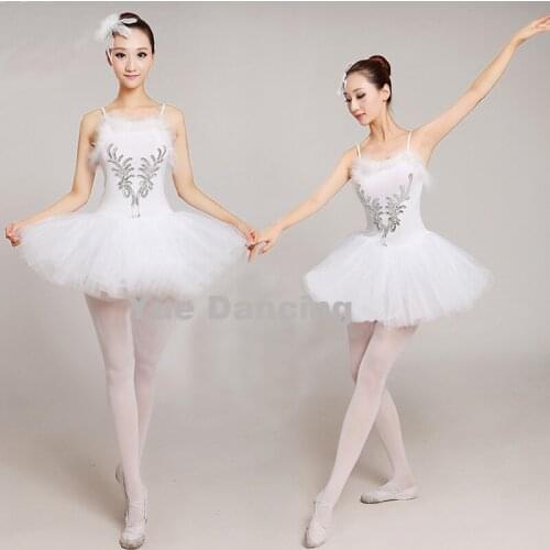 Classical Ballet Leotard Stage Performance For Girls Adults White Swan Lake Ballet Dress Women Ballerina Tutu Costume Dancewear