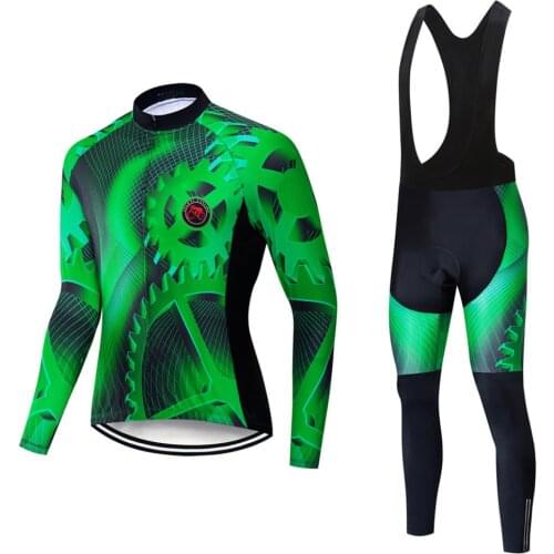 Teleyi Pro Cycling Jersey Set Long Sleeve Breathable MTB Bike Clothes Wear Bicycle Cycling Clothing Ropa Maillot Ciclismo