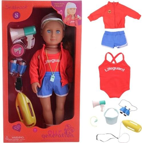 Free Shipping(include the doll) American Doll Horsing Swim Sports Doll Fit 18 Inch American&43 CM Reborn Baby New Born Doll Toy