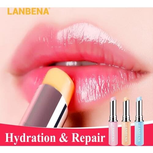 LANBENA Lip Balm Moisture Color Mood Changing Lipstick Long Lasting Remove Lip Line Makeup Base Natural Extract Lip Care 3 Style