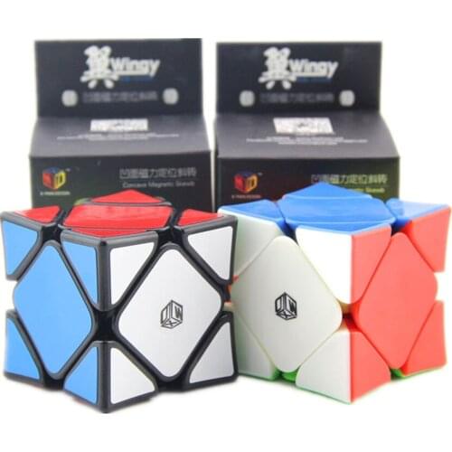 Qiyi X-Man Design Wingy Magnetic Skew Cube 3x3 Concave Skew Cube Magnetic Positioning System Professional Puzzle Toys Gift