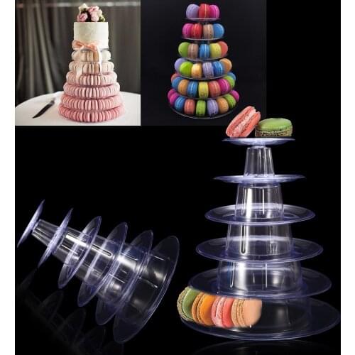 Mayitr 6 Tiers Round Macaron Tower Stand Cake Display Rack For Wedding Party Birthday Display Stand
