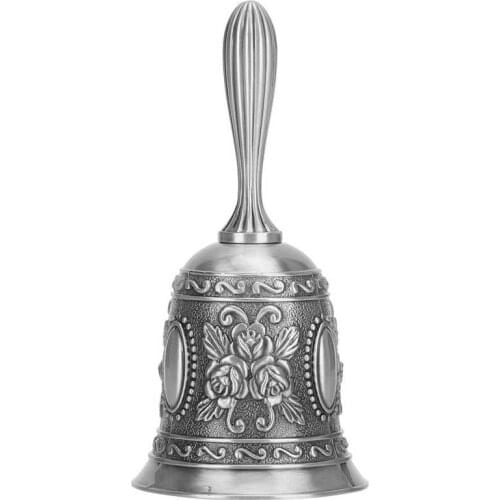 Retro Metal Tone Copper School Dinner Shop Hand Bell Bar Reminder Bell Home Decoration for Dinner Room Class Bar Service