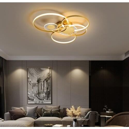 Minimalist Nordic Gold LED Multi-Head Ceiling Chandelier for Bedroom Living Room Kitchen Restaurant Entrance Hall Aisle Decor