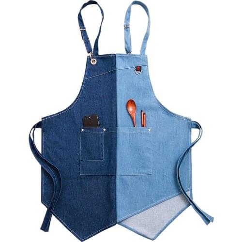 Fashion Cowboy apron tea shop coffee baking nails unisex men and women personality overalls