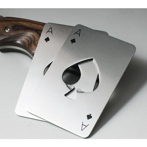 Stainless Steel Poker Card Beer Bottle Opener party bar tools funny design easy use open tools multifunctional card