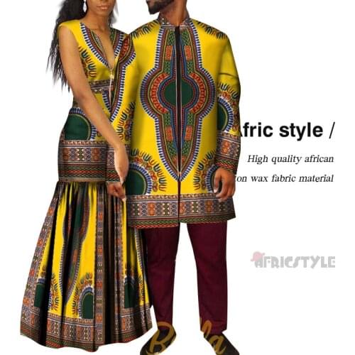 2020 New best-selling African womens dress Bazin Riche mens jacket suit lovers' dress printed jacket wyq438