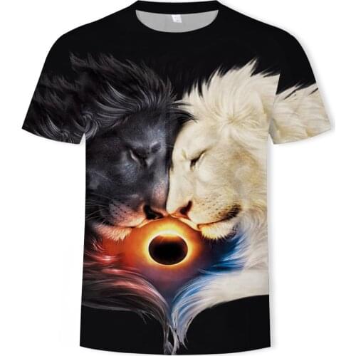 New Animal Lion Leopard Mens T-Shirts 3D Printed Tshirt Short Sleeve Funny Design Casual Tops Tees Male t shirt Size S-6X