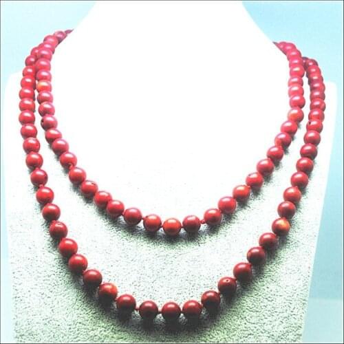 New red coral long necklace sweater necklace for women fantastic jewelry only for your designs 23.5 inch beads size 9mm