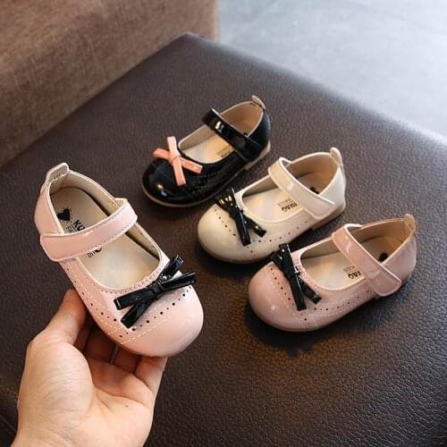 Baby Girls Shoes Spring Bowknot Fashion Girls Shoes Princess Slip-on Children Flat Shoes Size 15-25
