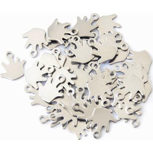 Wholesale 100pcs DIY Jewelry Accessories 10 X 11mm Small Pendant Stainless Steel Hand Palm Charm