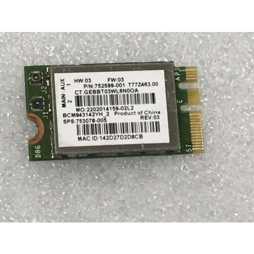 SSEA Wholesale for HP 753078-005 for Broadcom BCM943142Y Wireless M.2 NGFF WiFi Bluetooth 4.0 Card 802.11b/g/n