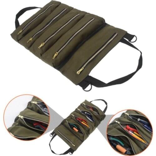 Car Back Seat Organizer Large Wrenches Roll Bag Repair Tool Organizer Bucket Tool Roll Up Pouch Handy Small Tool Storage Bag