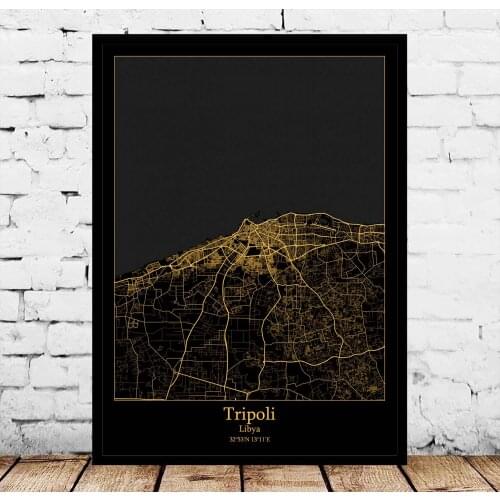 Tripoli Libya Map Poster
