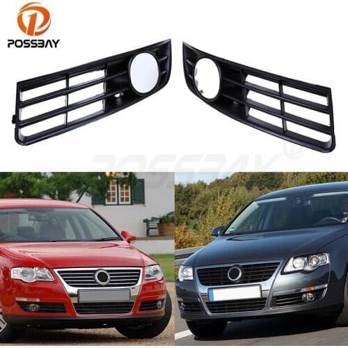 POSSBAY Car Styling Front Bumper Kidney Lower Grille Grills Vent for VW Passat B6 Sedan/Wagon 2005-2010 Fog Lights Cover