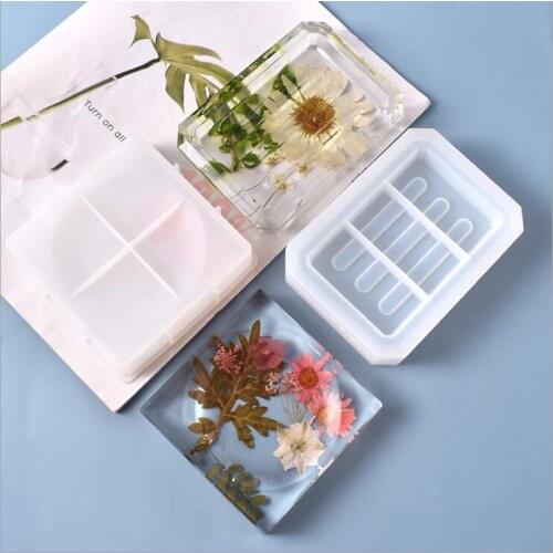 Transparent Silicone Mould Dried Flower Resin Decorative Craft DIY Soap Box Mold epoxy resin molds for jewelry