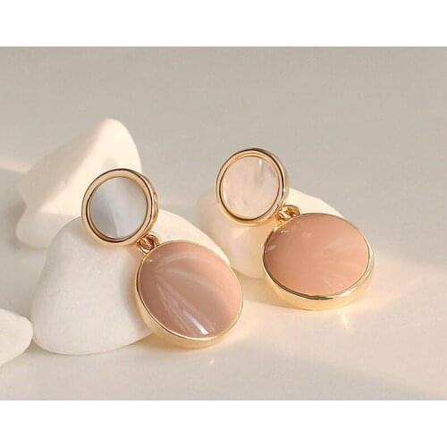 Drop Glaze Han Edition Round A Pair Of Earrings Women Stud Earrings Geometrical Earrings Jewelry Accessories