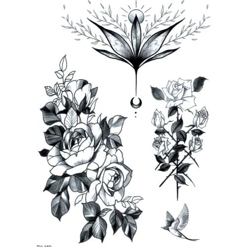 Flowers Waterproof Temporary Tattoo Sticker Tatouage Temporaire Tatoo Men Henna Tattoos Festival Face Jewels Flash Tattoo