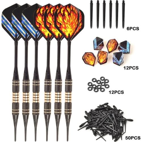 High quality 18G soft dart durable plastic dart tip copper bar aluminum shaft 6 pieces / set gift box set