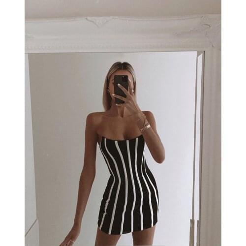 INS Strapless Tight Dresses for women 2021New Mini Bodycon Dress Celebrity Club Party Dress Sexy Evening vestidos