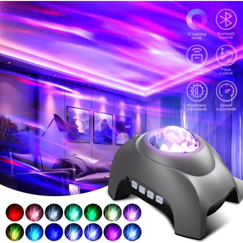 Star Projector Aurora Night Light Galaxy Projector with Remote Control Bluetooth White Noises for Bedroom Kids Birthday