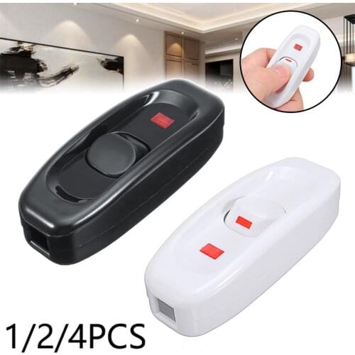 1/2/4pcs 240V 10A Inline Cord Switch ON/OFF Button Table Lamp Desk Light Cord Cable Switch Accessories