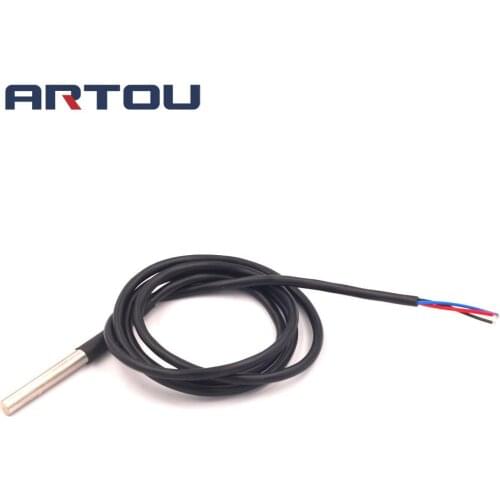 1PCS 1Meters Digital Temperature Temp Sensor Probe DS18B20 Stainless Steel Package Waterproof 100cm