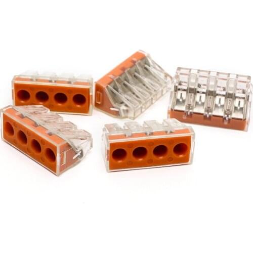 10PCS 773-174 PCT-104D Push in wire wiring connector For Junction box 4 pin Cable conductor terminal block