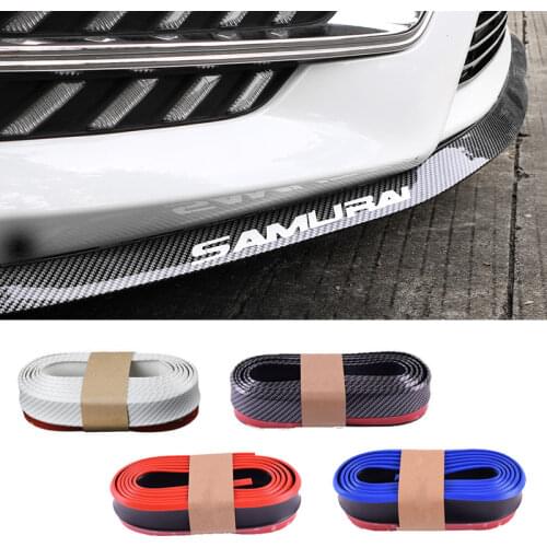 2.5M Car Bumper Protector Front Lip Carbon Fiber Rubber Car bumper Lip Mouldings Splitter Chin Body Kits Spoiler Auto Exterior