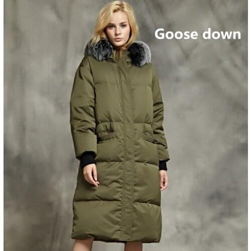 2020 fashion brand Winter good quality 90% real goose down coat female fox fur collar hooded thicker long warm down coats wq126