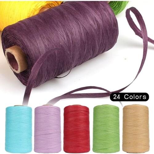 280M Organic Raffia Straw Rope Paper Yarn Crochet Knitting DIY Summer Hat Bag Crochet Yarn Handmade Craft Knit Yarn Thread