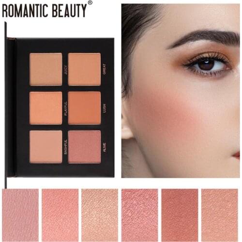 6 Color/Set Blush Palette Pearlescent Modification Long-lasting Brightening And Repairing Multi-purpose Blush Palette TSLM1