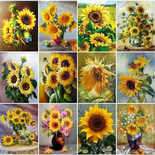 EverShine Diamond Painting Flower Full Square Diamond Embroidery Sunflower Cross Stitch Needlework New Arrival Handmade Gift