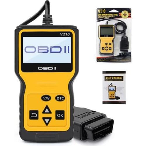 V310 OBDII EOBD Auto Code Reader 6 Languages Automobile Diagnostic Scanner For All OBD2 OBDII Protocols Cars LCD Display