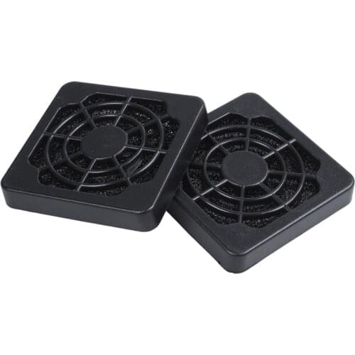 2 Pcs Black Plastic Square Dustproof Filter 40mm PC Case Fan Mesh