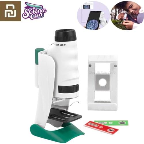 Youpin Science CAN Child Handheld Portable 3 in 1 Scientific Microscope 120 Times HD Endoscope LED Magnifier Explore for Student