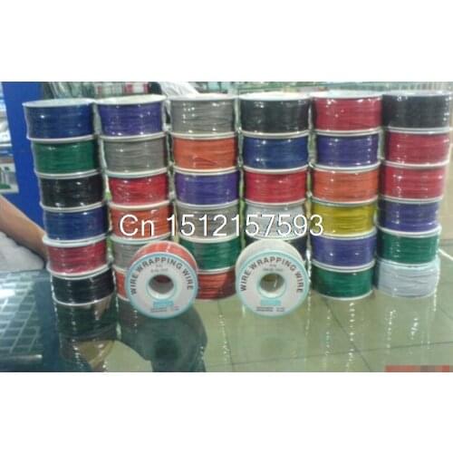 Gray White Purple Red Green Blue Yellow Black Flexible PCB Solder Copper Cord Cable 30AWG Wrapping Wrap Wire 305M P/N B-30-1000