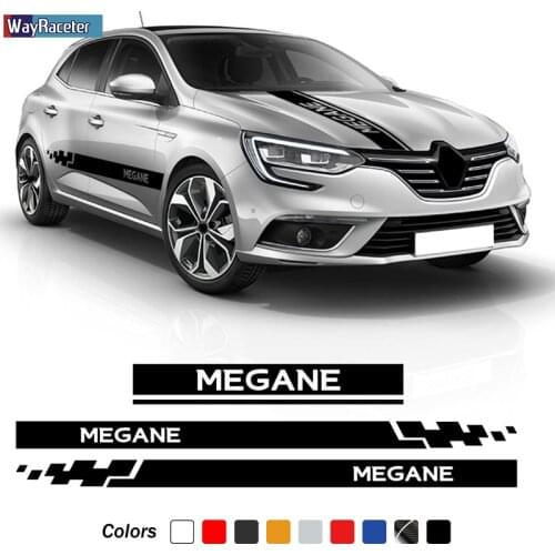 Racing Sport Car Hood Decal Bonnet Body Kit Side Stripes Skirt Sticker For Renault Megane 2 3 4 RS Turbo GT Estate Accessories
