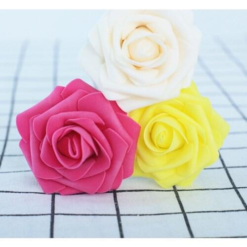 25Pcs Simulation Rose Head Mini Artificial Flower Foam Rose Head Handmade Diy Wedding Home Decoration Party Wall Supplies Craft