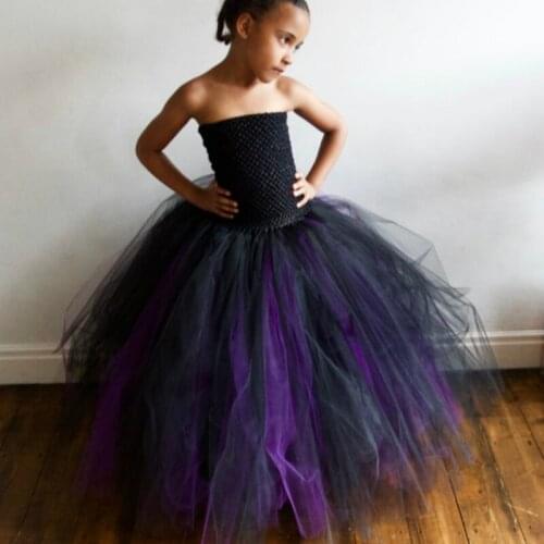 Halloween Witch Baby Girls Dress Purple & Black Witch Cosplay Clothes Chidren Kids Girl Halloween Party Costumes Baby Girl Tutu