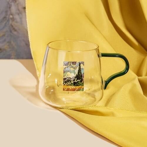 Creative Cartoon Heart Pattern Mug Creative Glass Handle Mugs For Milk Coffee Beer Home Office Spoon