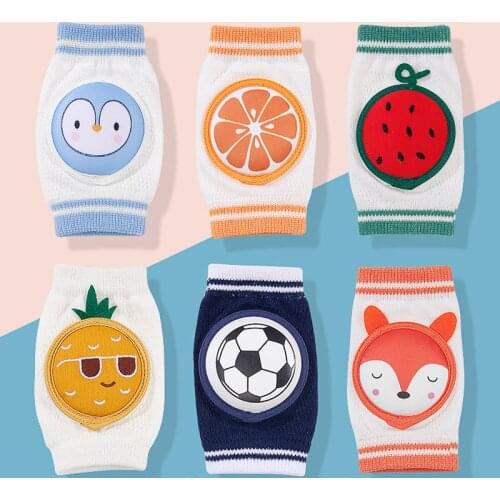 Summer Baby Knee Pads Infant Toddler Breathable Cotton Kneepads Protector Cute Animals Kids EVA Knee Pad Crawling Elbow Cushion