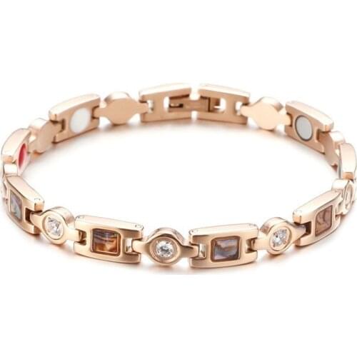 Shell pattern Stainless Steel magnetic Bracelet For Women and Mens Healthy Germanium Element Anion Bracelet