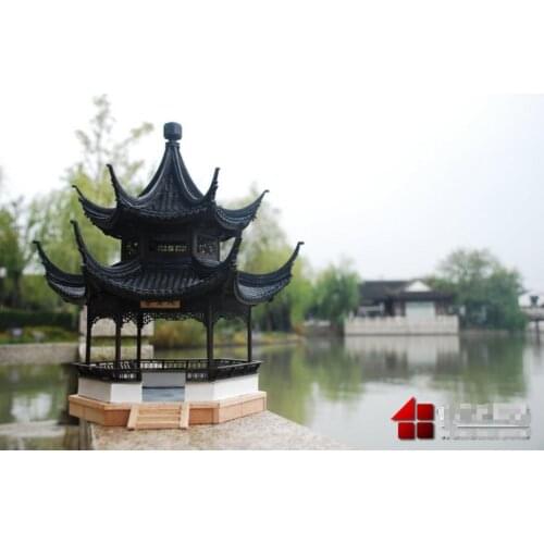Scale 1/25 ancient Chinese architecture model kit mortise and tenon structure moon pavilion ancient pavilion