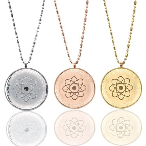 EBUTY Men Gold Pendant Global Stainless Steel Fashion Jewelry Magnet Pendants FIR Energy Health Charm with Chain & Box