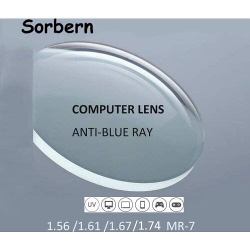 Mens Prescription Lens Aspherical Blue Light Blocking Glasses Lens Anti-Radiation Optical Computer Lens Myopia Hyperopia