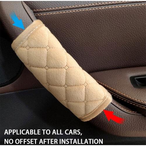 Car Interior Door handle Cover Soft Plush Armrest Protective Cover Car Roof Handle Cover Pads