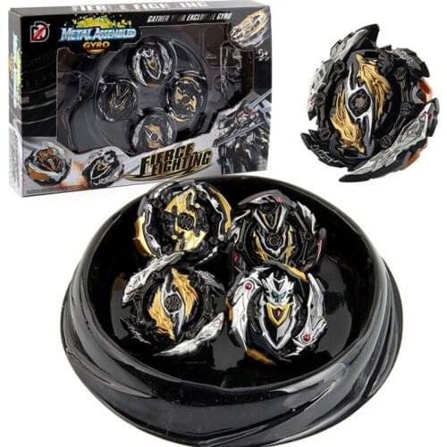 Bayblade Burst Balde Spinner Set with Launcher and Battle Plate Black Top 4pcs/set for Children Gift With Launcher Arena YH2038
